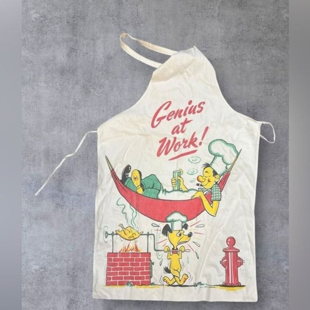 Vintage 1960s Barth & Dreyfuss "Genius at Work" Apron